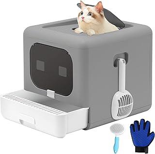 ROCCS Foldable Large Top Entry Cat Litter Box with Lid