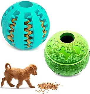 Bojafa Dog Puzzle Toys Ball 2PACK Nontoxic Durable Interactive Puppy Teeth Cleaning