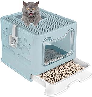 Cat Litter Box with Lid,Extra Large Space Entry Top Exit