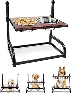 Annecy Elevated Dog Bowls for Small to Large, Adjustable Different Heights Stainless Steel Frame Raise Pet Feeder