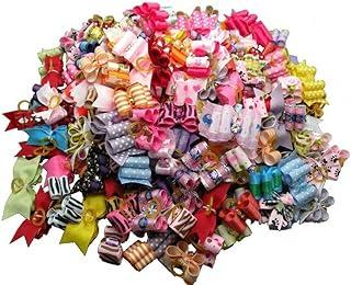 PET SHOW 50pcs Small Dog Hair Bow with Rubber Band