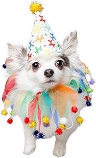 Pet Krewe Dog Clown Costume Happy Birthday Hat & Collar Outfit