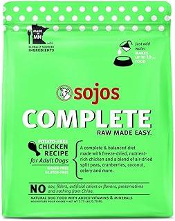 Sojos Complete Chicken Recipe Adult Freeze-Dried Raw Dog Food, 1.75 Pound Bag