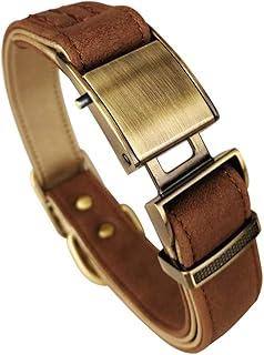 chede Basic Classic Padded Leather Dog Collar,The Seatbelt Buckle