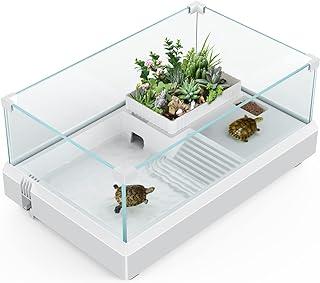 SILICAR Turtle Habitat Reptile Terrarium with Basking Platform