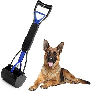 Temmel Poop Scooper with Foldable Long Handle Heavy Duty Dog Scoop With Jaw Claw Bin