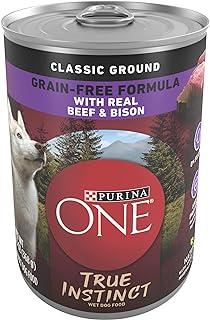 Purina One Classic Ground Natural Grain Free Wet Dog Food, True Instinct with Real Beef and Bison