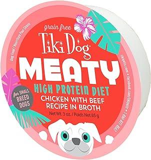 Tiki Meaty Grain Free High Protein Wet Dog Food Beef Recipe in Broth