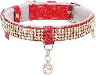 PU Leather with Pendant Adjustable Collars for Cat and Small to Medium Dog