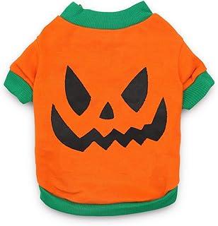 Dog Halloween Clothes Pet Costume Pumpkin Tee Shirt for Small, Medium