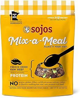 Sojos Mix A Meal Beef Grain Freeze-Dried Raw Dog Food Topper 8 Ounce Bag