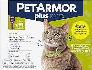 PetArmor Plus Flea & Tick Prevention for Cats Over 1.5lbs, Waterproof Topical