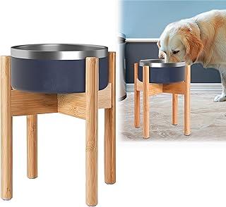 Adjustable Dog Bowl Stand for Medium Sizes – Natural Bamboo Wood