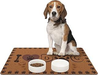 Asrug Dog and Cat Food Mat Non Slip Pet food bowl mat, 18″x30″, Coffee