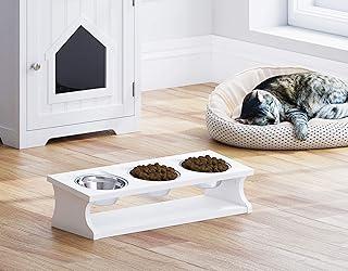 PAWLAND Raised Stainless Steel Dog Cat Bowls with Stand Pet Feeder