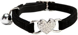 CHUKCHI Heart Bling Cat Collar with Safety Belt and Bell