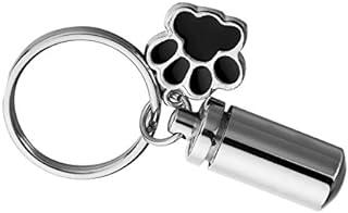 HooAMI Silver Tone Pet Dog Paw with Cylinder Cremation Urn