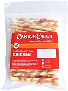 Canine Chews 5″ Chicken Wrapped Rawhide Twisted Stick