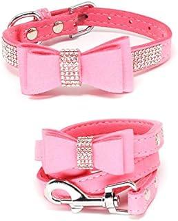Charmsong Crystal Suede Dog Collar with Bow Tie Rhinestone