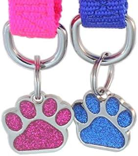 Custom Laser Etched Glitter Paw Pet ID Tags