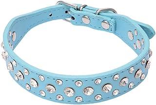 Personalized Rhinestone Leather Bling Crystal Pet Dog Cat Collars