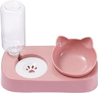 Raised Cat Food and Water Bowl Set.Detachable Elevated Stand