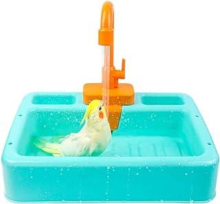 kathson bird bathtub Parrot Shower Box Bathing TubContainer Cage for Small Medium Parakeet Cleaning Supplies