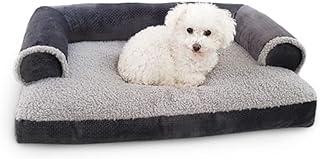 Microsuede & Sherpa Comfy Couch Dog Bed King (Medium Grey)