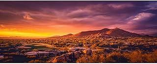 AWERT 24×12 inches Sun and Desert Terrarium Background Mountain Oasis