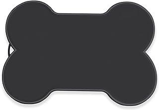Waterproof Silicone Pet Placemat Tray with Raised Edge (Black)