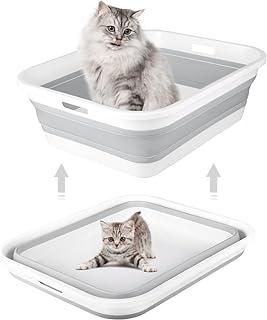 Maohegou Large Cat Litter Box with Scoop (Grey)