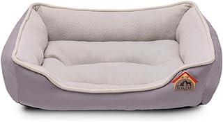 Hollypet Polyester Peach Skin Fabric Plush Small Dog Cat Bed, Light Gray