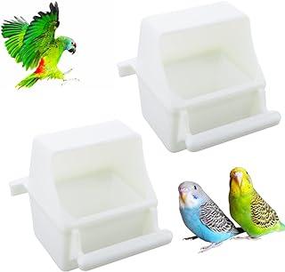 Small Bird Slot Feeder No Mess Cage Hanging Food & Water Dispenser Bowl