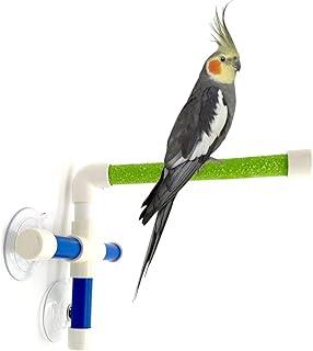Bird Portable Suction Cup Shower Perch Window Wall Standing Platform Rack for Parrot Parakeet Macaw