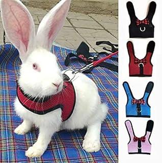 Multipurpose Rabbit Hamster Vest Harness with Leas Bunny Mesh Chest Strap