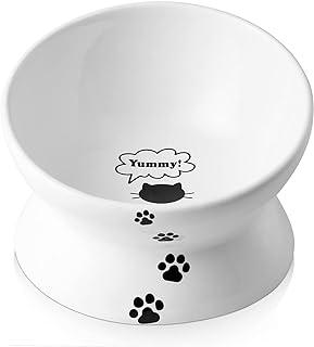 Cat Food Bowl 6″ Elevated Tilted, Ceramic Pet Water Dish 10 oz