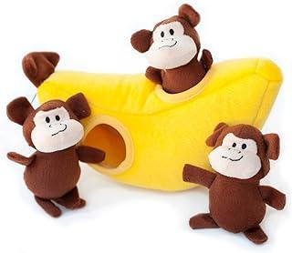 ZippyPaws – Zoo Friends Burrow, Interactive Squeak Hide and Seek Plush Dog Toy