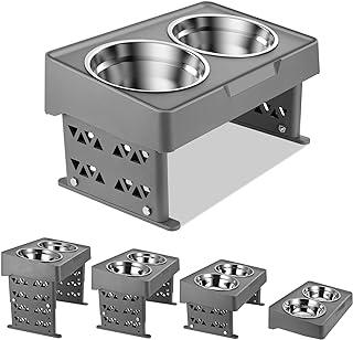 FOXMM Elevated Dog Bowls with 2 Stainless Steel Height