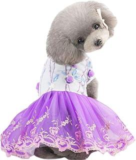 QingLuo Pet Dog Mesh Harness Dress for Holiday(Small, Hairball Purple)
