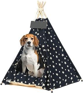Large Dog Teepee Bed with Thick Cushion, 28 Inch Tall