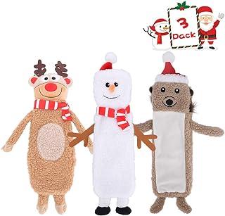 No Stuffed Christmas Dog Squeaky Plush Toy 3 Pack