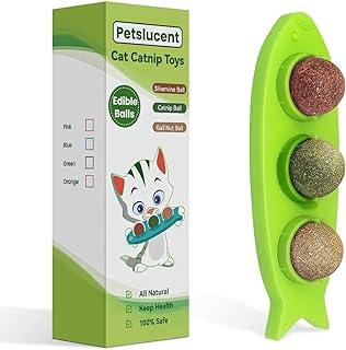 Petslucent 3in1 Catnip & Silverine BALLS wall toys for indoor cats (Green)