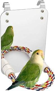 Hamiledyi Bird Mirror with Rope Perch