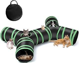 Cat Tunnel Bone-Type, 4 Way Collapsible Pet Play Tube with Storage Bag