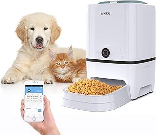 Iseebiz Automatic Cat Dog Feeder, 6L WiFi App Control Food Dispenser with Voice Record Remind
