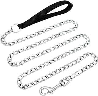 Beirui Chain Heavy Duty Dog Leash – Soft Padded Handle Lead
