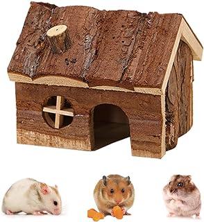 Hamster Wooden House with Chimney Small Pets Hideout