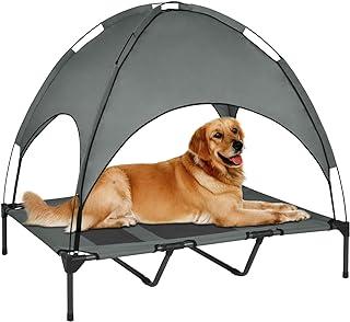 Outdoor Dog Bed with Canopy and Removable Sunshade Awning