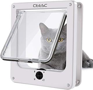 CEESC Cat Doors, Magnetic Pet Door with Rotary 4 Way Lock