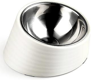 UPPETLY Dog Cat Food Bowl 15 Slanted Stainless Steel, Tilled Angle No Spill Non-Skid